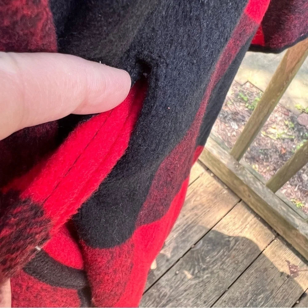 Red Buffalo plaid Crown and Ivy poncho wrap